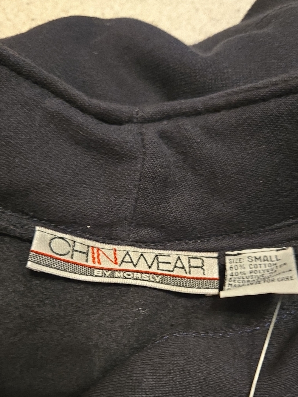 Chinawear  Navy Floral Appliqué Quarter-Zip Sweater Size Small Nwt - Picture 3 of 3